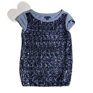 GAP kids gray sequin cap sleeve tee